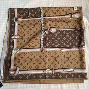Louis Vuitton Brown Silk Scarf